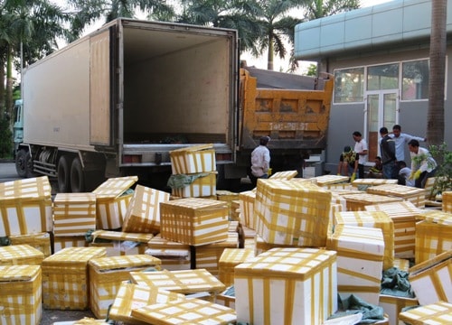 Chặn xe đông lạnh chở gần 10 tấn thịt 'bẩn' bốc mùi hôi thối