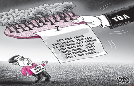 Tòa tuyên UBND huyện phải bồi thường cho người dân 300 triệu đồng