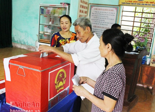 Cử tri Thái Hòa nô nức đi bầu cử