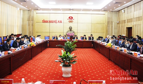 Đoàn công tác tỉnh Gifu (Nhật Bản) làm việc với lãnh đạo tỉnh Nghệ An