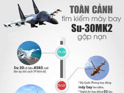 [Infographics] Diễn biến tìm kiếm máy bay SU30 và 2 phi công