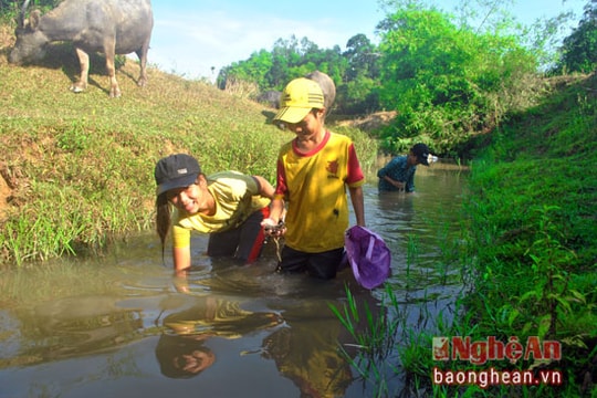 Trẻ em xứ Nghệ mò trai ngày hè