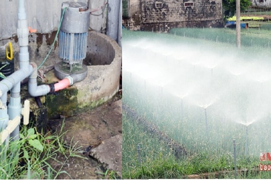 Nông dân vùng bãi ngang khai thác nước ngầm phục vụ sản xuất