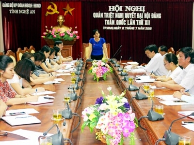 Văn phòng Đoàn ĐBQH- HĐND tỉnh học tập, quán triệt Nghị quyết Đại hội XII