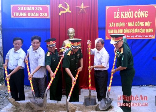 Trung đoàn 335 khởi công xây dựng Nhà đồng đội