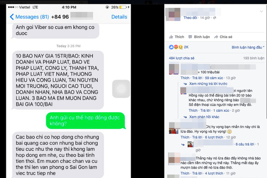 Mạo danh nhà báo, 'làm giá' 300 triệu đồng đăng bài viết (!?)