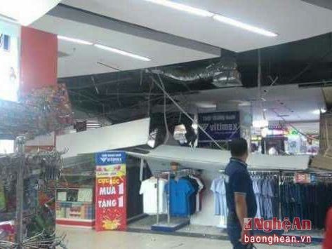 Sập trần nhà siêu thị Big C Vinh