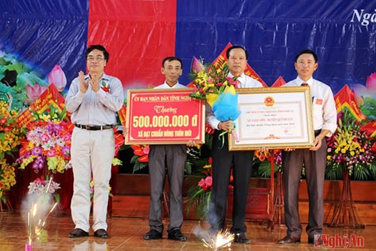 Xã Ngọc Sơn (Quỳnh Lưu) đón bằng công nhận xã đạt chuẩn NTM