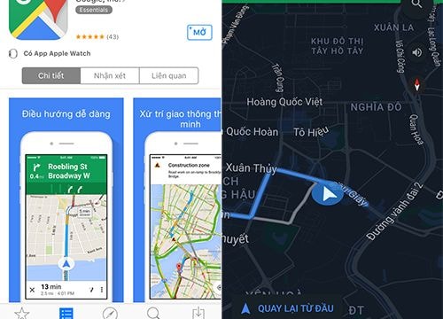Google Maps cho tải về chính thức trên App Store Việt Nam