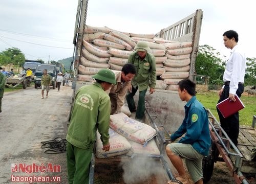 Viettel Nghệ An tặng 205 tấn xi măng cho hộ nghèo Anh Sơn