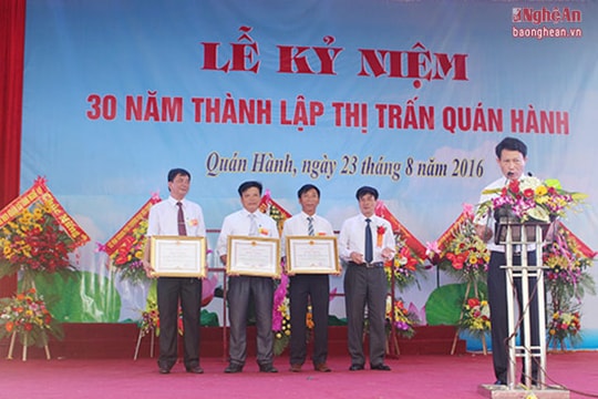 Thị trấn Quán Hành (Nghi Lộc) kỷ niệm 30 năm thành lập