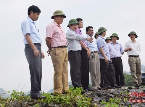 Lãnh đạo tỉnh kiểm tra công tác phòng chống thiên tai ở Tân Kỳ