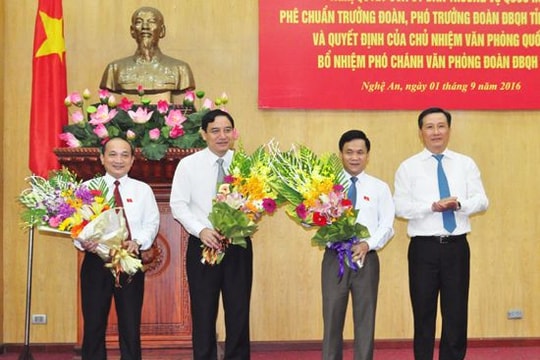 Trao quyết định phê chuẩn Trưởng đoàn và Phó trưởng đoàn đại biểu Quốc hội tỉnh