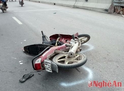 Xe máy đâm xe ngựa, hai thanh niên nguy kịch