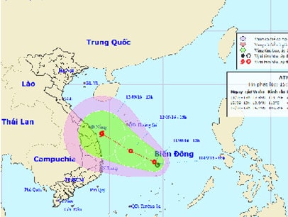 Áp thấp nhiệt đới xuất hiện trên biển Đông, gió giật cấp 8