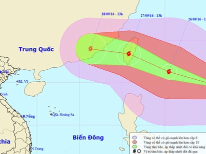 Bão Megi cấp 14 gần biển Đông