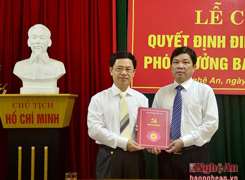 Bí thư Huyện ủy Con Cuông nhận nhiệm vụ Phó Trưởng ban Dân vận Tỉnh ủy