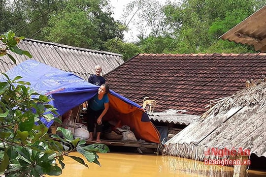 Vùng lũ Hà Tĩnh nhìn từ trên cao