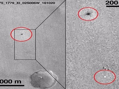 Tàu NASA tìm thấy robot đổ bộ vùi xác trên sao Hỏa