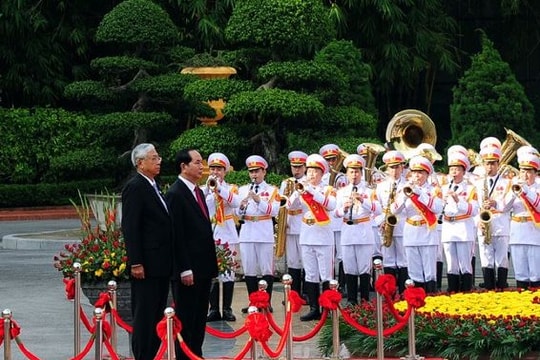 Hình ảnh lễ đón Tổng thống Myanmar thăm chính thức Việt Nam