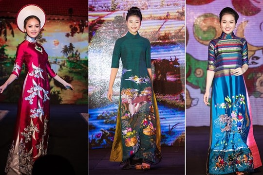 Đào Thị Hà cùng dàn người đẹp HHVN 2016 hội ngộ trình diễn áo dài