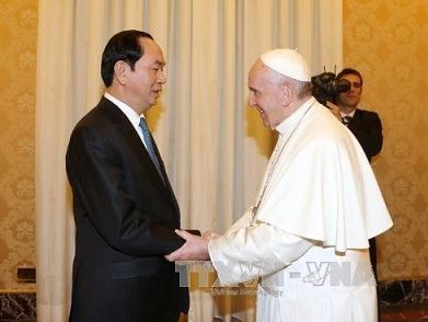 Chủ tịch nước Trần Đại Quang hội kiến Giáo hoàng Francis