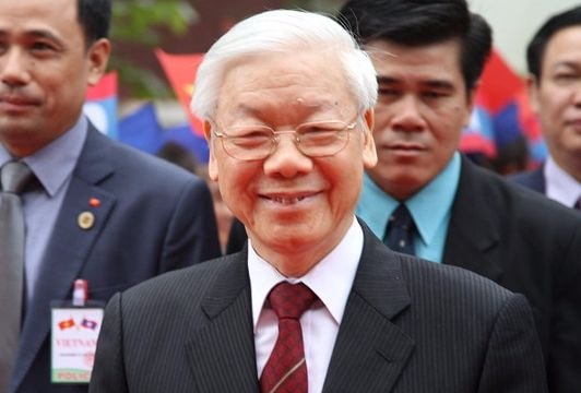 Hình ảnh: Tổng Bí thư Nguyễn Phú Trọng nói chuyện với sinh viên Lào