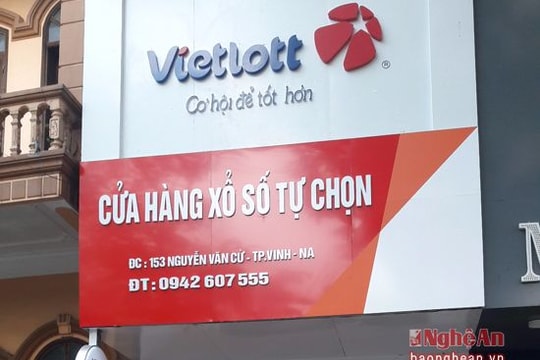 Xuất hiện cửa hàng vé số Vietlott 'chui' ở Nghệ An