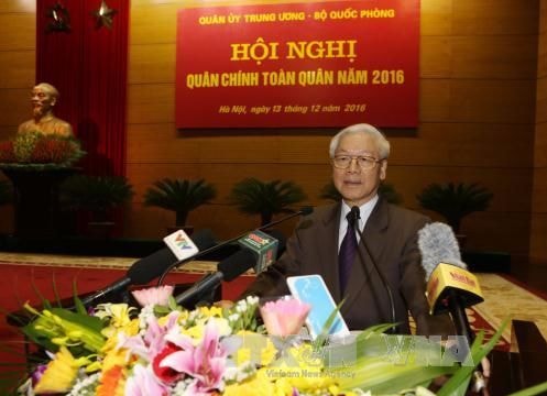 Tổng Bí thư dự Hội nghị Quân chính toàn quân năm 2016