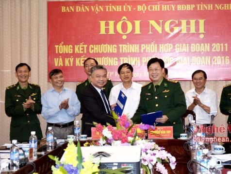Ban Dân vận Tỉnh ủy ký kết chương trình phối hợp với Bộ chỉ huy BĐBP tỉnh