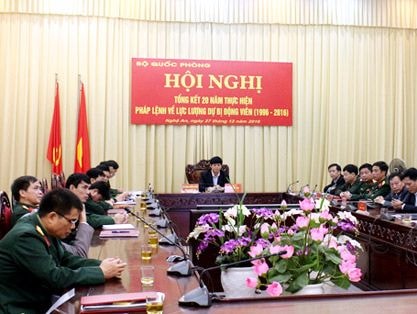 Tổng kết 20 năm thực hiện Pháp lệnh Dự bị động viên