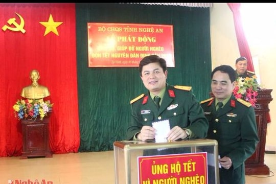 Bộ CHQS tỉnh phát động quyên góp ủng hộ 'Tết vì người nghèo'