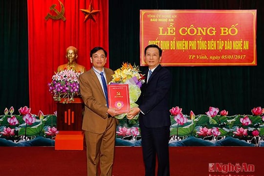 Bổ nhiệm Phó Tổng biên tập Báo Nghệ An
