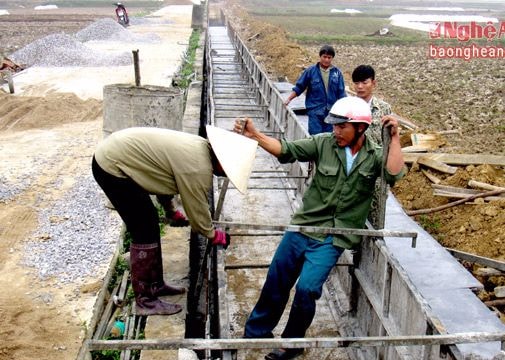 Diễn Châu khẩn trương thi công các công trình thủy lợi trọng điểm