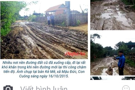 Đường miền Tây Nghệ An lầy lội 'nóng' trên mạng xã hội