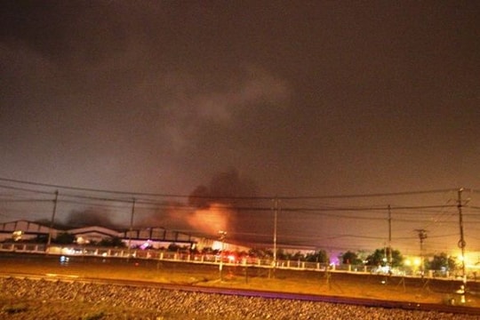 Cháy lớn ở Công ty ôtô Trường Hải Quảng Nam