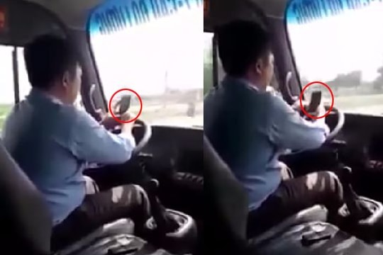 Tài xế xe buýt dùng điện thoại khi đang lái xe bị đuổi việc