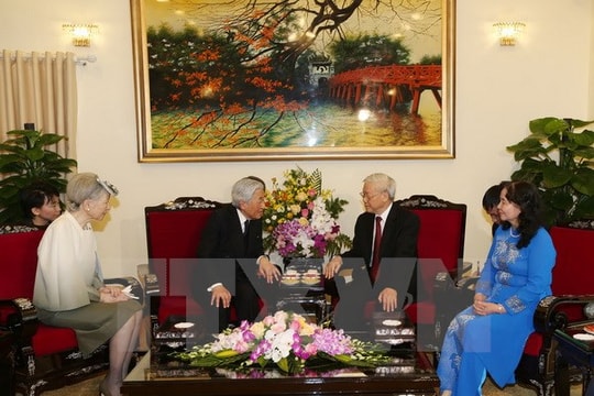 Tổng Bí thư và Phu nhân hội kiến Nhà vua và Hoàng hậu Nhật Bản