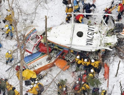 Rơi trực thăng cứu hộ ở Nhật Bản 9 người đã thiệt mạng