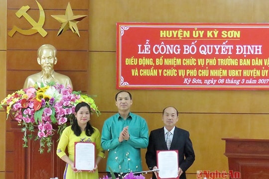 Kỳ Sơn trao quyết định chuẩn y, bổ nhiệm lãnh đạo các ban Đảng
