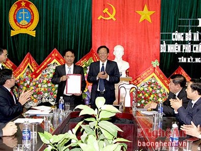 Chánh án TAND tối cao bổ nhiệm Phó Chánh án TAND huyện Tân Kỳ
