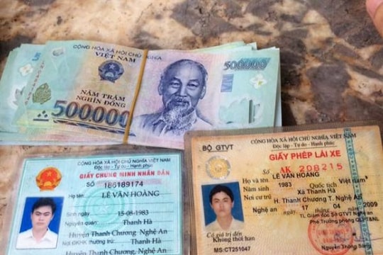 Trả lại hơn 37 triệu đồng cho người đánh rơi