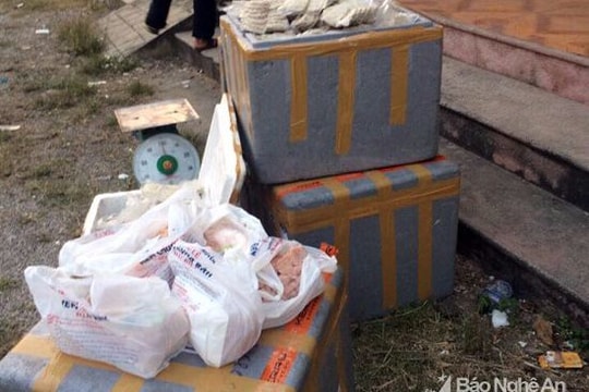 Xe khách chở 170 kg nội tạng động vật