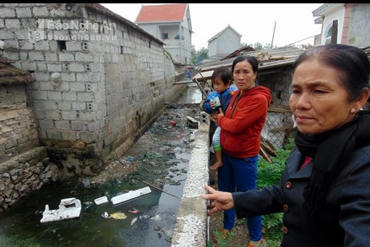 Sơn Hải (Quỳnh Lưu): Hơn 40 hộ dân sống chung với nước thải ô nhiễm