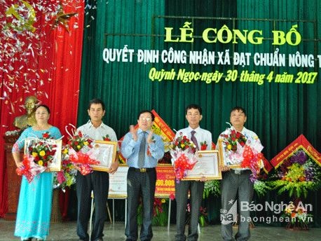 Quỳnh Ngọc (Quỳnh Lưu) đón Bằng công nhận đạt chuẩn Nông thôn mới