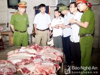 TP. Vinh: Phát hiện hộ giết mổ gia súc không có tem kiểm định