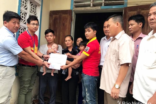 Trao 38 triệu đồng giúp đỡ gia đình hoạn nạn ở Diễn Châu