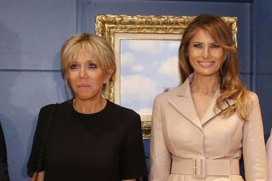 Đệ nhất phu nhân Pháp tự tin đọ dáng bên bà Trump