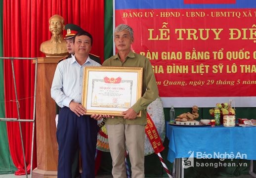 Lễ truy điệu, trao bằng Tổ quốc ghi công cho liệt sỹ sau 49 năm hy sinh