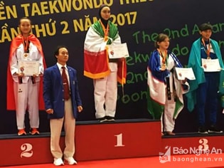 VĐV Nghệ An đoạt huy chương Bạc Giải vô địch Taekwondo thiếu niên Châu Á